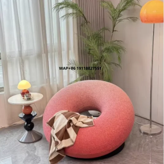 

Modern Design Convertible Donut-Shaped Bean Bag Sofa Upholstered Fabric for Home & Kids for Adults & Children