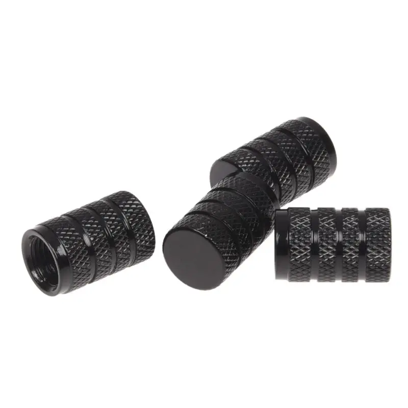 

4 Pcs Black Car Vehicle Tyre Tire Valve Stem Decorative Dust Cap Cover