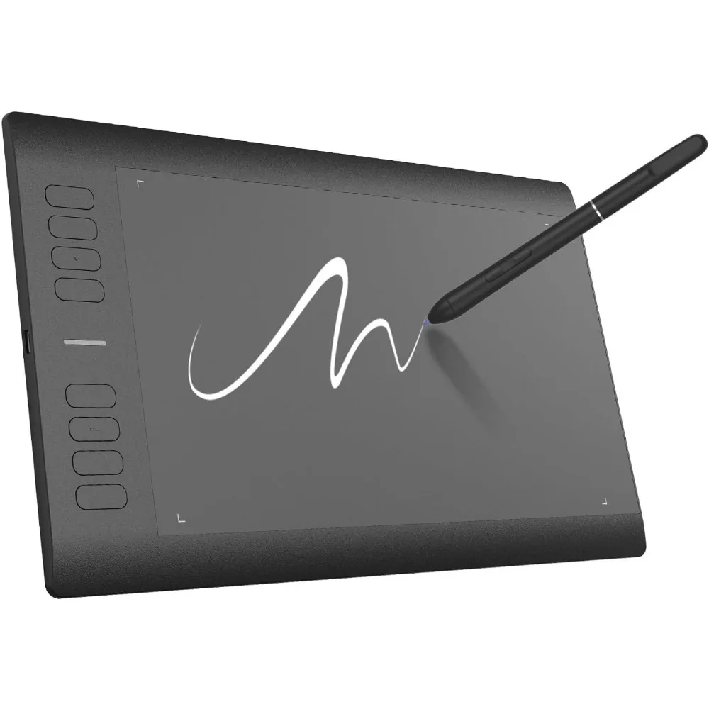 10x6 Inch Graphics Tablet with 8192 Pressure Sensitivity, 8 Hotkeys, Compatible with Multiple Operating Systems