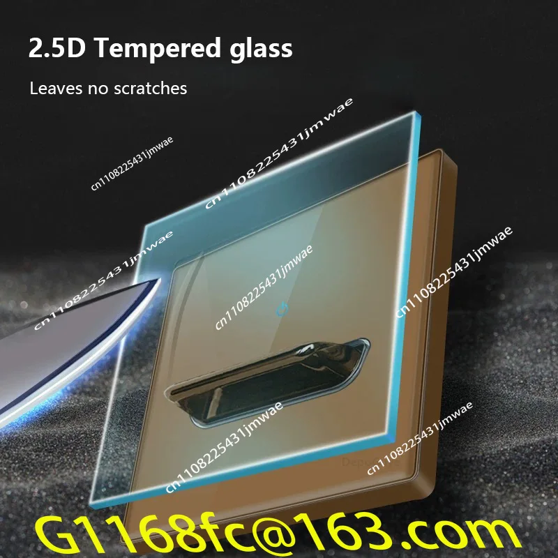 86 Glass Toggle LED16A Dual Control Power Switch Socket