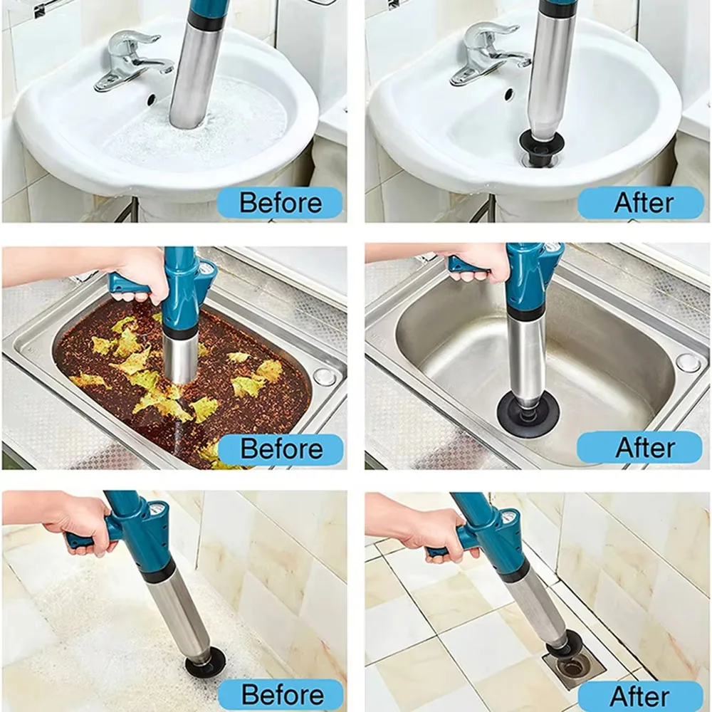 Air Drain Blaster Toilet Plunger High Pressure Drain Plunger Dredge Clog Remover Sewer Pipe Unblocker