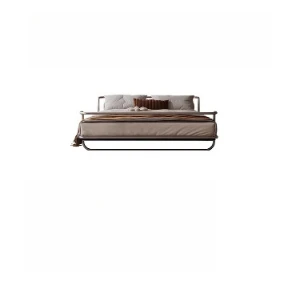 Stainless steel wrapped light luxury carbon steel suspension bed Medieval style master bed small bed