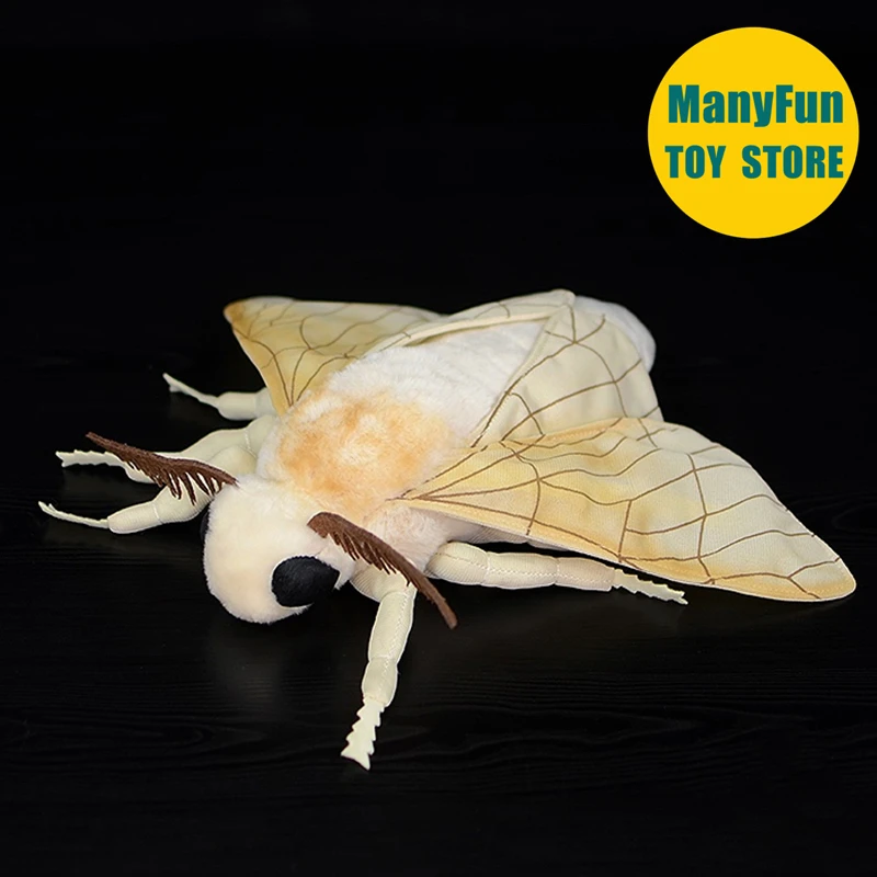 

Silk Moth High Fidelity Silkworm Cute Plushie Fly Plush Toys Lifelike Insect Animals Simulation Stuffed Doll Kawai Toy Gifts Kid