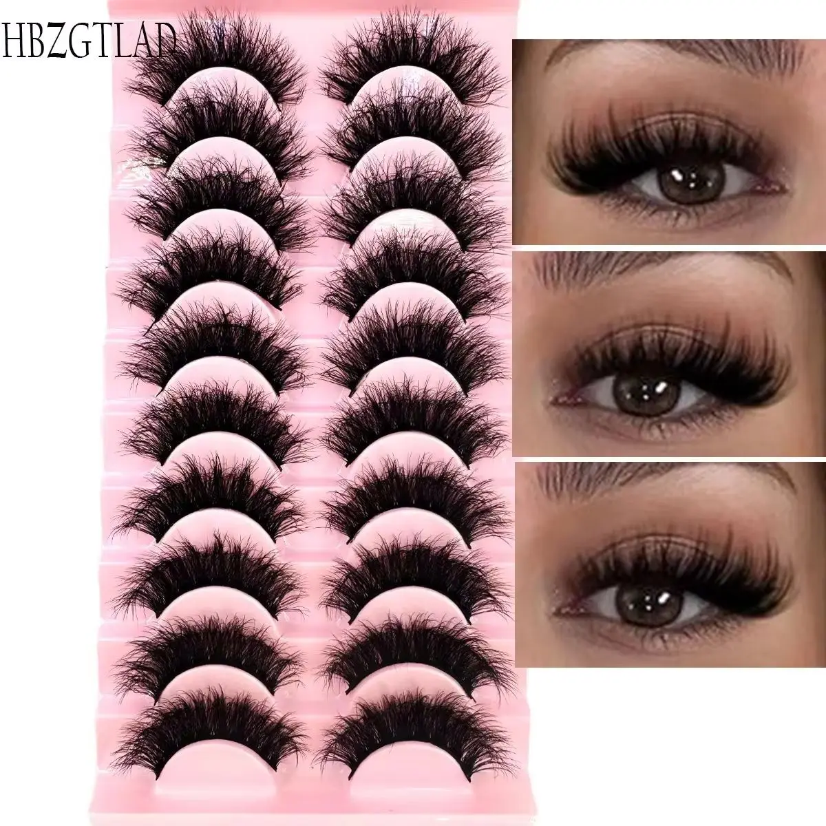 Neue 3D-Falsche Wimpern, natürliche gefälschte Wimpern, Katzenauge, Wispy, künstliche Nerz-Wimpern, Packung, flauschig, kurz, 10 Paar Multipack