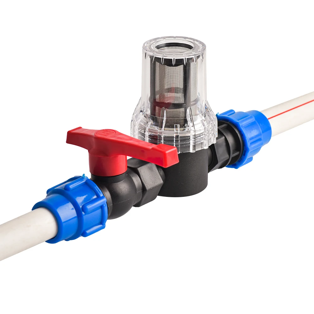 Outer Diameter PE PVC 25/32mm Water Pipe Quick Connector Filter Garden Irrigation System Hose Strainer Filtration