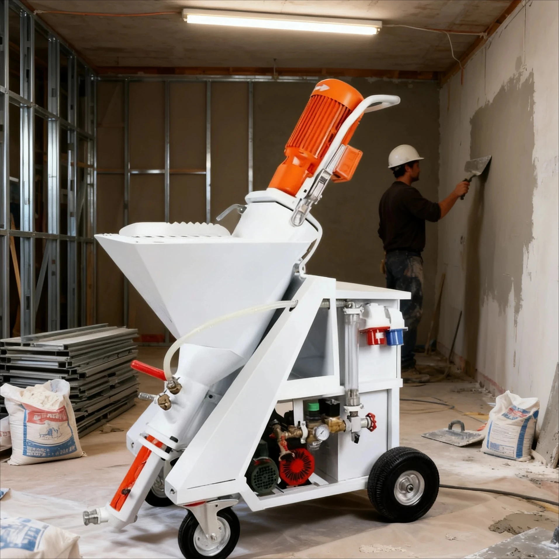 محطة الجص الأوتوماتيكية X11 آلة رش الملاط 220 فولت 380 فولت للجبس والأسمنت #6