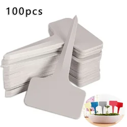 100pcs White Plastic Plant Labels Gardening Tags Flower Plant Labels Nursery Tray Bonsai Marking Horticultural Pots Decoration