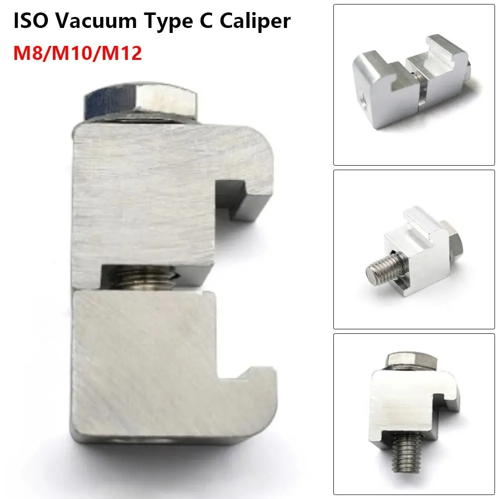 1Pcs M8 M10 M12 ISO Vacuum Flange Clamp Aluminum Alloy Stainless Steel Bolt C-Type Caliper Clamp High Hardness Natural Color