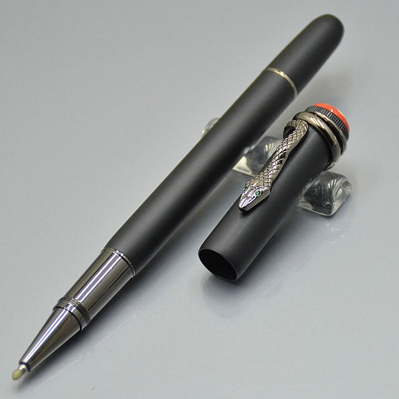 AMM Luxury 1912 Heritage Matte Black MB Roller ball Pen With Unique Snake Clip Design Stationery Writing Ballpoint Pens For Gift