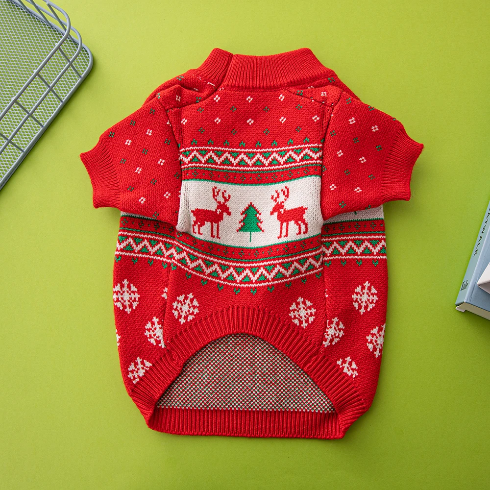 New Christmas Pet Sweater French Bulldog Dachshund Small and Medium Dog Clothes Top Material Comfortable Soft