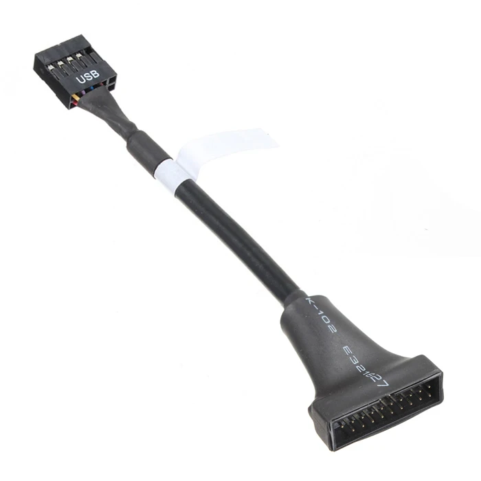 

CY 2pcs USB 2.0 9Pin to USB 3.0 20pin Housing Header Female Cable Reversible for Motherboard