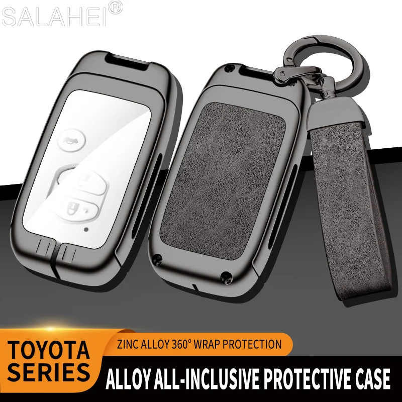 

Leather Car Key Case Cover Bag For Toyota Land Cruiser Prado Camry Crown Majesta Highlander Kluger Mark X Keychain Accessories