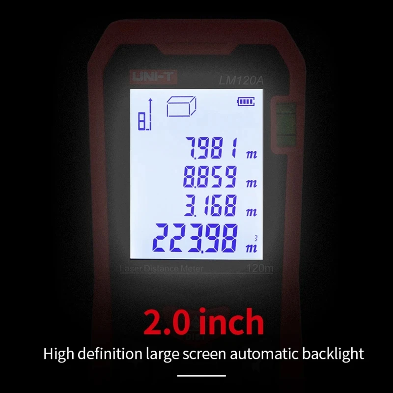 Imagem -05 - Uni-t-digital Laser Rangefinder Medidor de Distância Fita Métrica Lm50a Lm70a Lm100a Lm120a