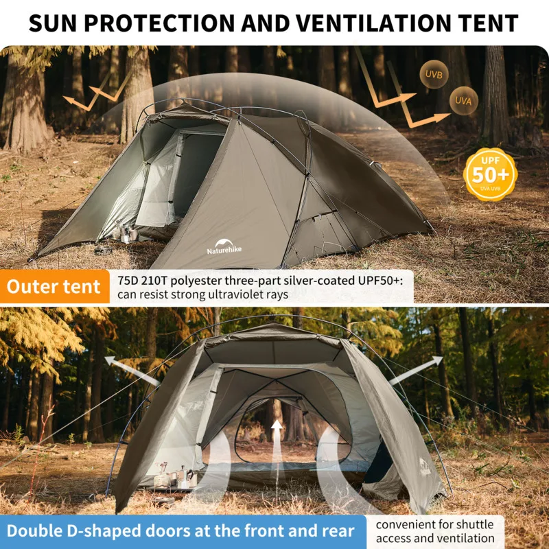 Naturehike Hillock 6 One Bedroom And One Living Room Tent Outdoor