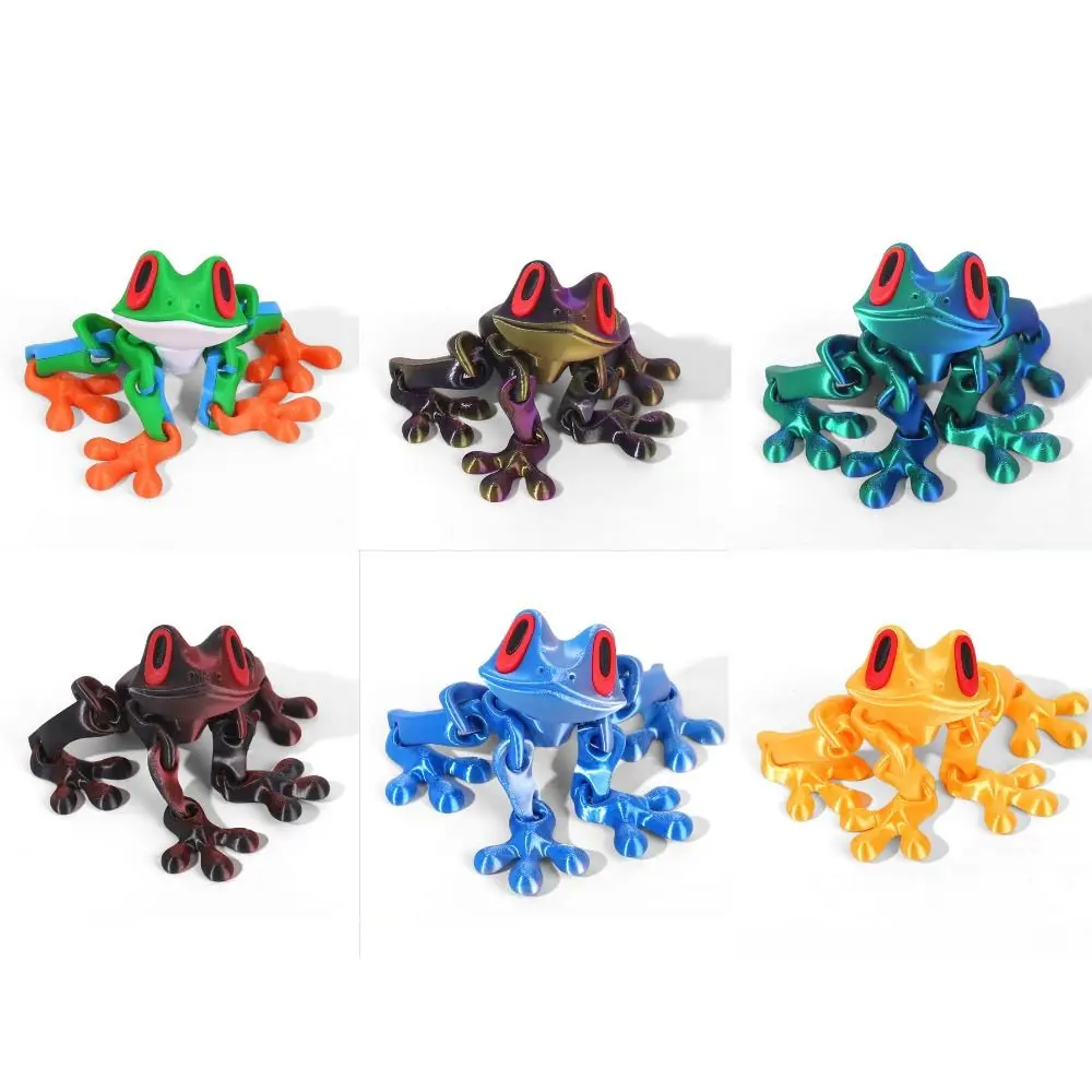 

Movable Joints 3D Printed Frogs Ornament Cartoon Handicraft 3D Printed Frog Model Figurine Realistic 3D Printed Frog Toy