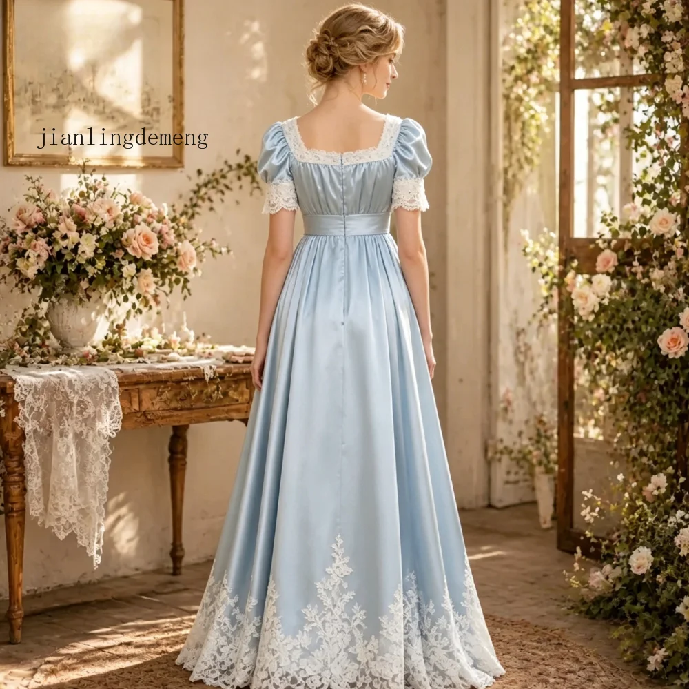 light blue vintage prom dress blue 90s prom dress Spaghetti Straps Vintage Light Blue Prom Dress   daisystyledress