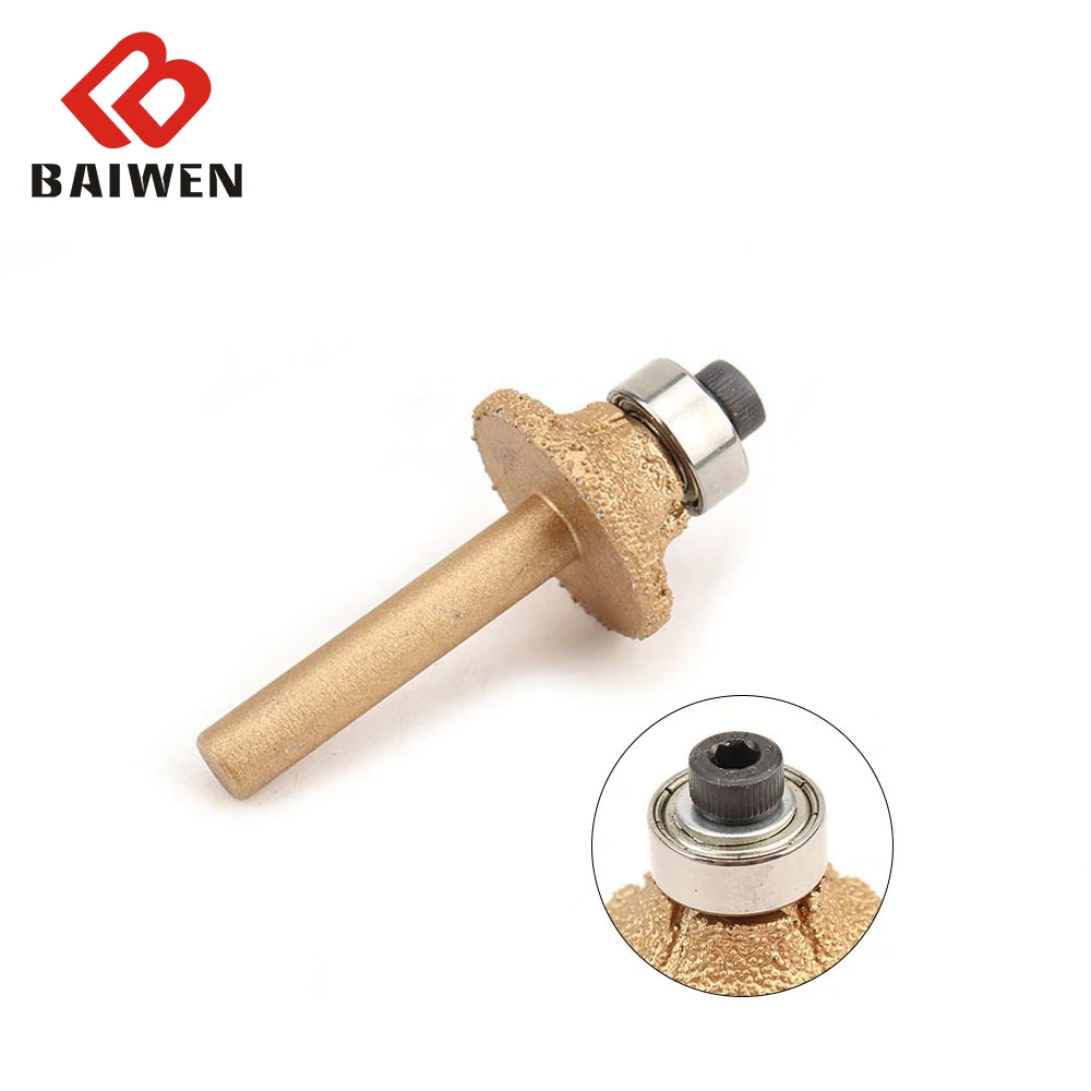 1Pc Brazed Diamond Router Bits 1/4inch Shank Angle Grinderr Bit For Marble Cutter Profiling Cutting Stone Edge Engraving Tool