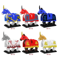 MOC Medieval Movie Middle Ages Knights War Horse Soldiers Warriors Warhorse Figures Building Blocks Bricks Toys For Kids gifts