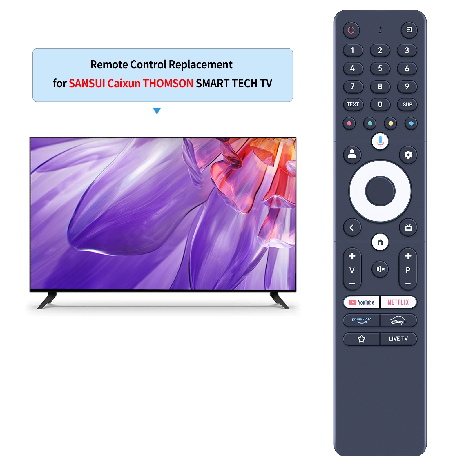 音声制御付きスマートテレビ用リモコン,sanycubic, caixun