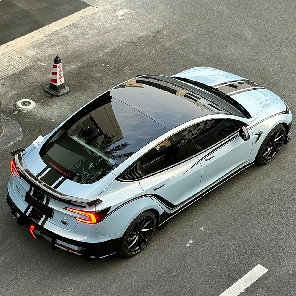 Car Body Stickers Racing Graphics Decals for Tesla Model 3 Hood Sticker Exterior Tuning Decals