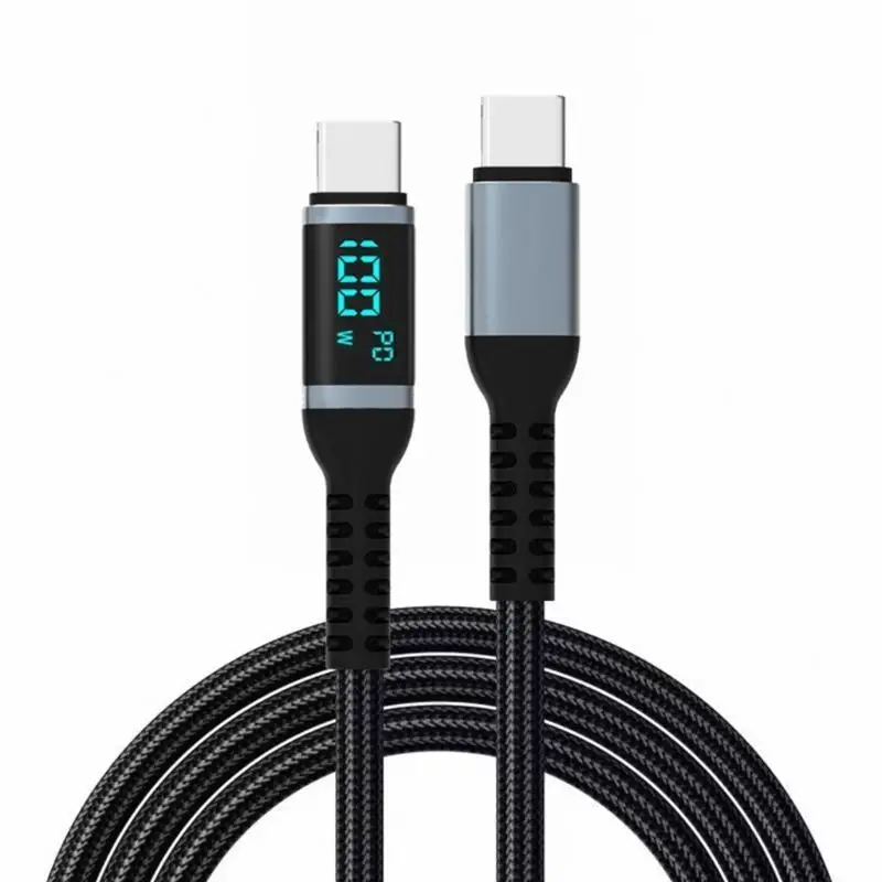 

R53C High Speed 100W Type C Cable Extended Link Cable Fast Charging Cable with Digital Display for Phone Tablet Laptop