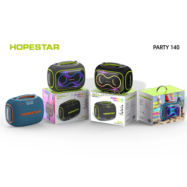 

HOPESTARS 80W Partybox Waterproof Wireless Bluetooth Speaker USB Mini Design For Home Party Karaoke Outdoor Use Bass Battery