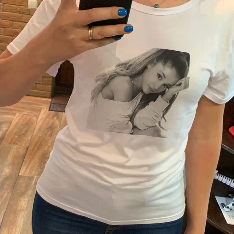 Ariana Grande Print Casual T shirt Women Ropa Tumblr Short Sleeve Harajuku Streetwear TShirt Clothes Hot Sale Tops T-Shirt