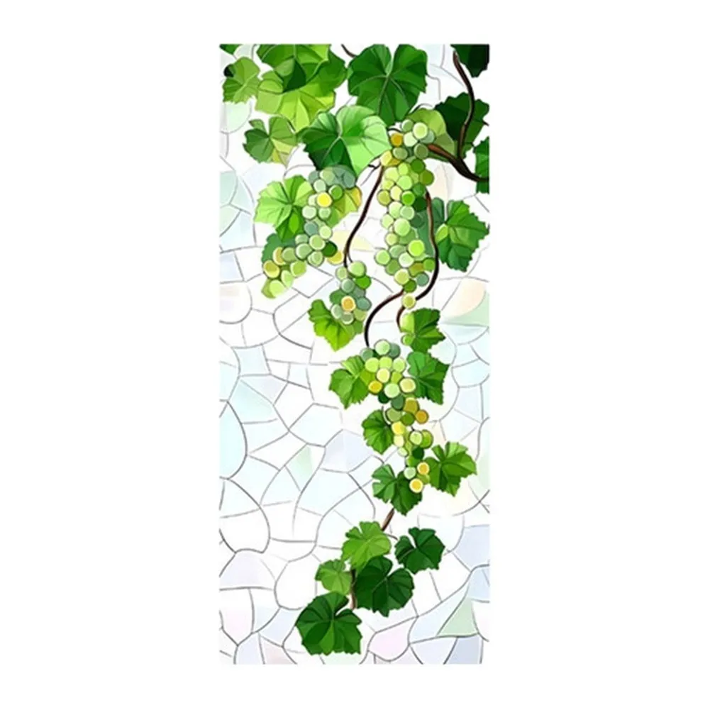 Static Cling Sticker Grape Vine Decal Home Decor Double-sided Pattern Cartoon Grapevine Design For Glass Surfaces