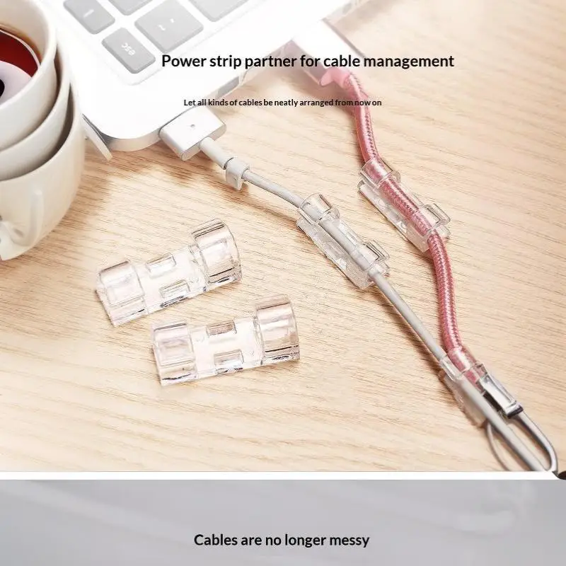 Transparent Self Adhesive Cable Clips 20Pcs Strong Stickiness for Desk Car Cord Organization