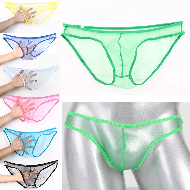 1pc Breathable Men's Low Waist Ultrathin Mesh See Through Sexy Underwear Briefs Shorts Jockstrap Pouch Panties