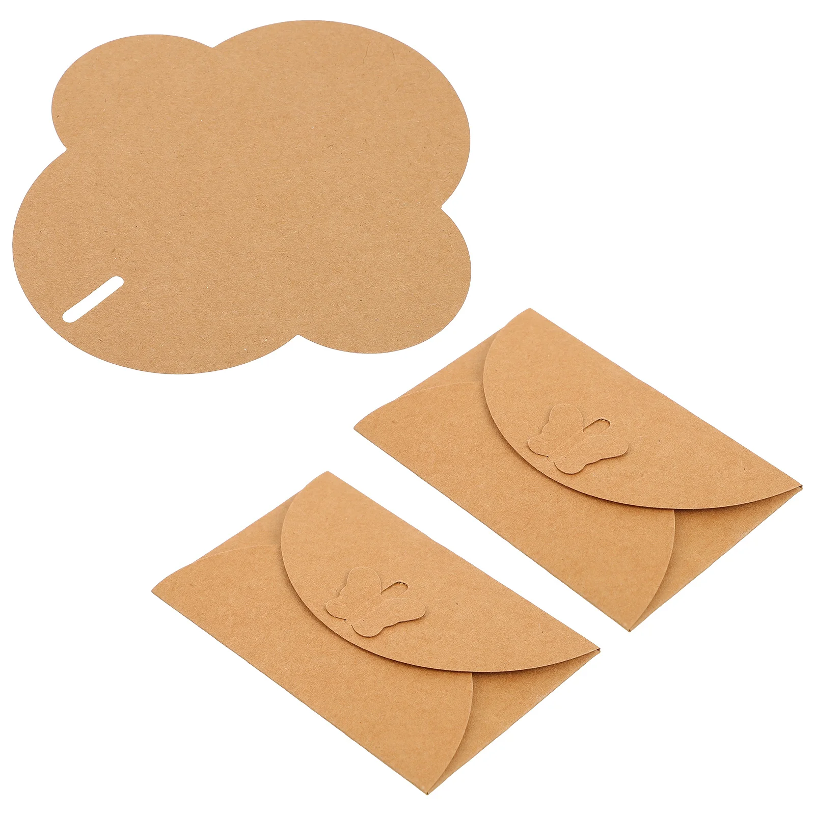 

50Pcs Butterfly Clasp Kraft Paper Vintage Envelope Retro Letter Stationery for Writing Cards Notes Invitations Brown Paper