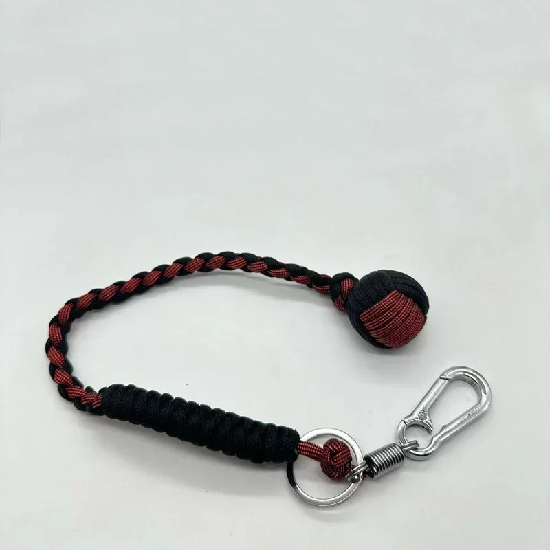 ใหม่ 35 ซม.DIY กําปั้นลิงแส้สร้อยข้อมือกลางแจ้ง EDC Self Defense เชือกลูกเหล็ก Window Breaker ความปลอดภัยส่วนบุคคลพวงกุญแจเครื่องมือ