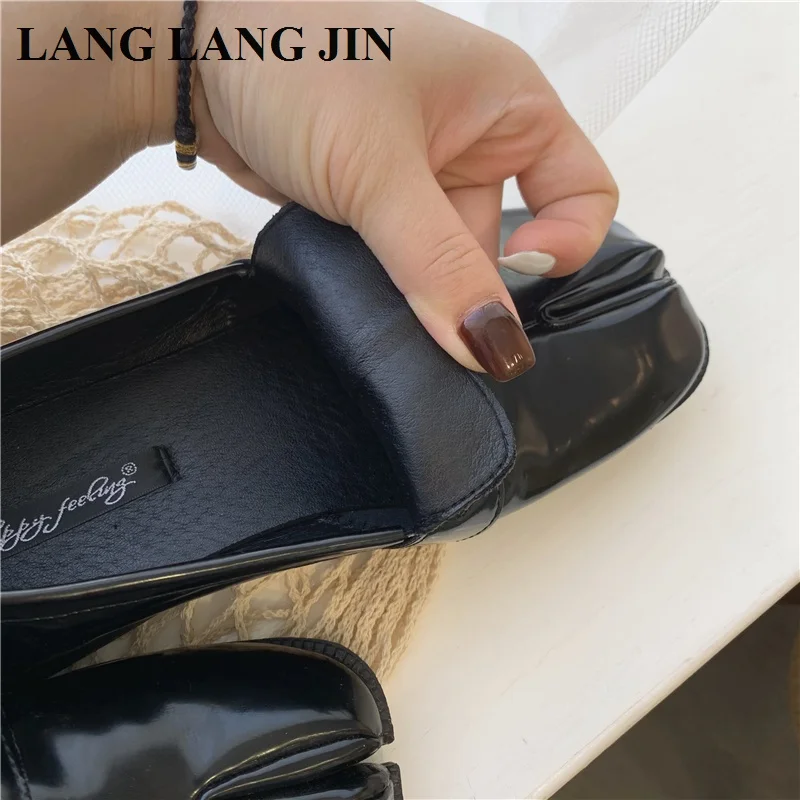 Women Flats Tabi Ninja Moccasins Round Split Toe Shallow Lazy Slip On Slingback Mules Leather Shoes Soft Loafers Slip On  Ballet