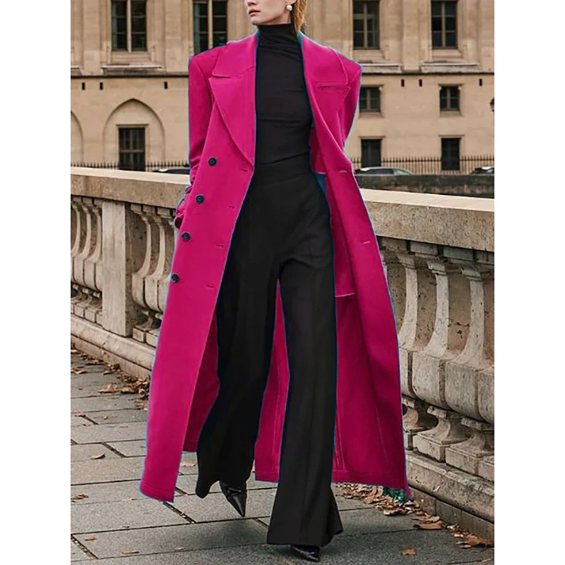 

Elegant Women's Blazer 1 Piece Luxury Double Breasted Peak Lapel Long Jacket Suits Chic Office Lady Abayas Clothing