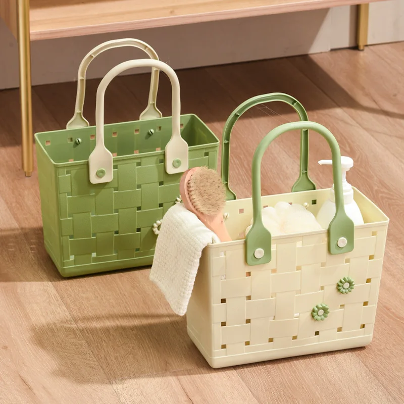1pc Storage Basket Handheld Outdoor Picnic Organizer Bathroom Dormitory Wash Container Portable Home Toiletry