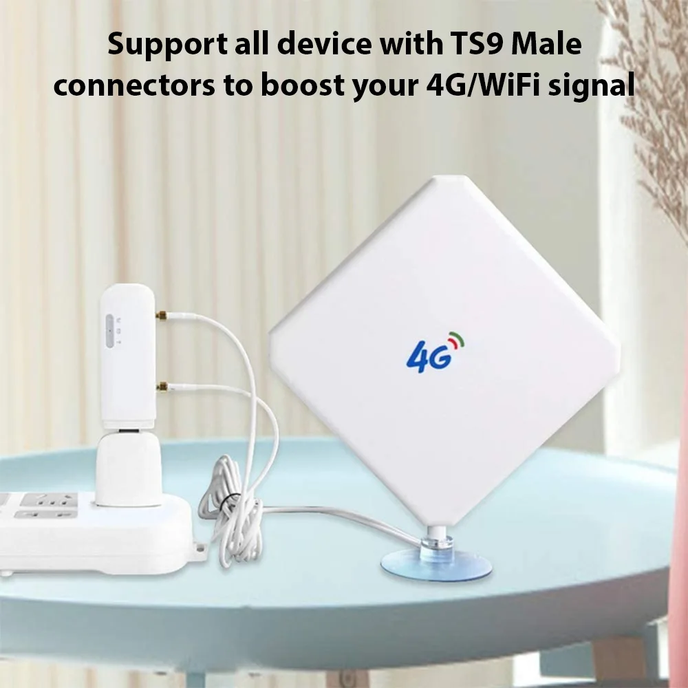 Imagem -04 - Wifi Signal Booster para Casa Signal Extender Signal Enhancer High Gain Indoor Mobile Broadband Antenna Dual Line Ts9 4g 35db 2m