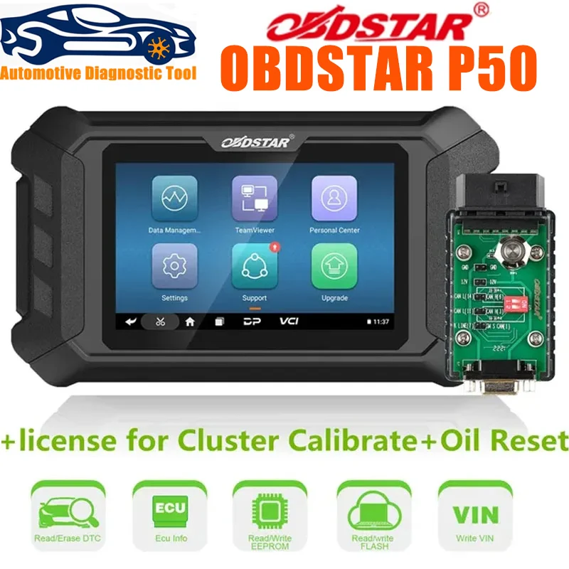 OBDSTAR P50 Airbag Reset+PINCODE Intelligent Airbag Reset Equipment Covers 91 Brands and Over 12200+ECU Part No.with P004/CAN FD