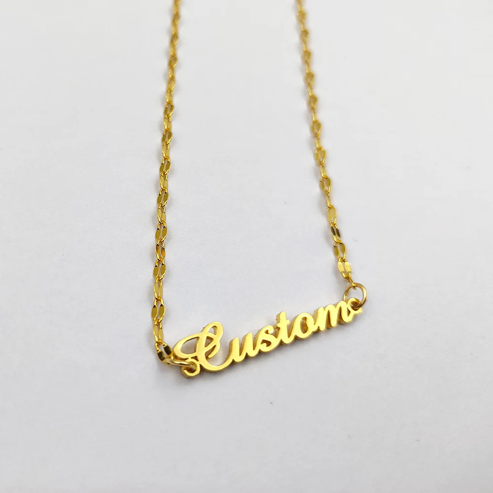 

Personalized Jewelry Customized Letter Name Necklace For Women Men Stainless Steel Fashion Bracelet Necklace Lip Chain Present