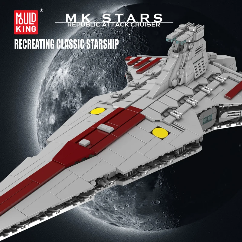 Mould King 21074 Star Plan Building Block MOC Republic Attack Cruiser Model Assembly Starship Brick Toys Kids Christmas Gifts