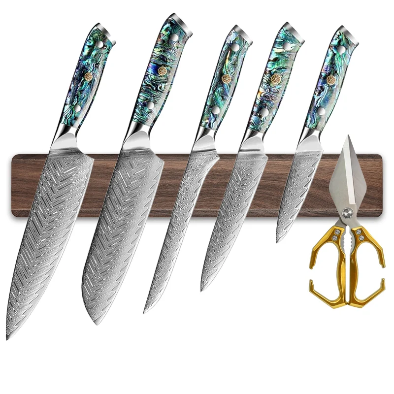 

Магнитная полоса-держатель для ножей из массива орехового дерева 40/46 см, настенное крепление, мощный магнитный блок для кухонных ножей шеф-повара