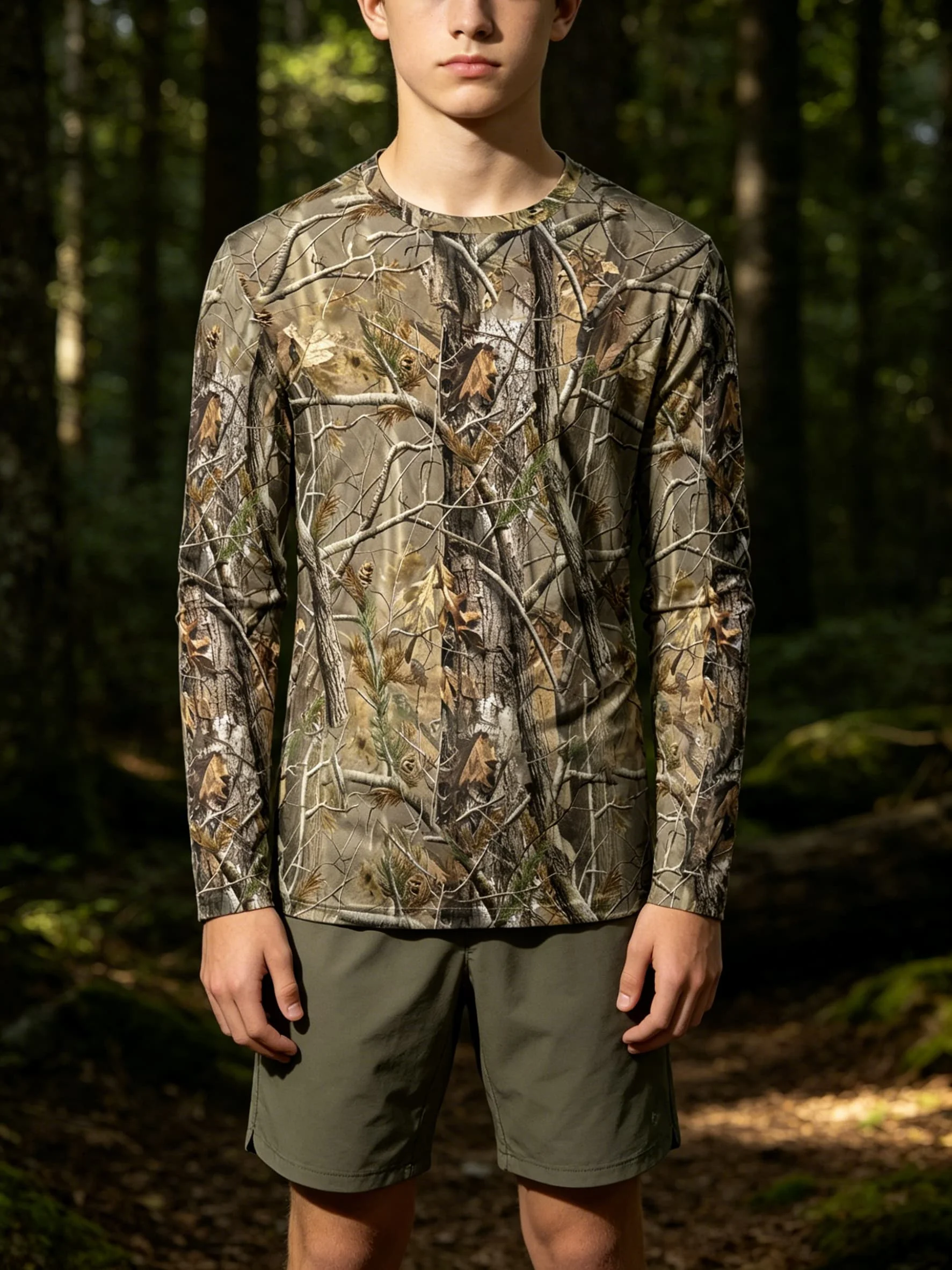 Kinder-T-Shirt, Damen-T-Shirt, Jungen-Top, Erwachsene, Kinder, Eltern-Kind, schnelltrocknend, Herren-Langarm-T-Shirt, Tarnmuster, Wald-Jagd-Shirts