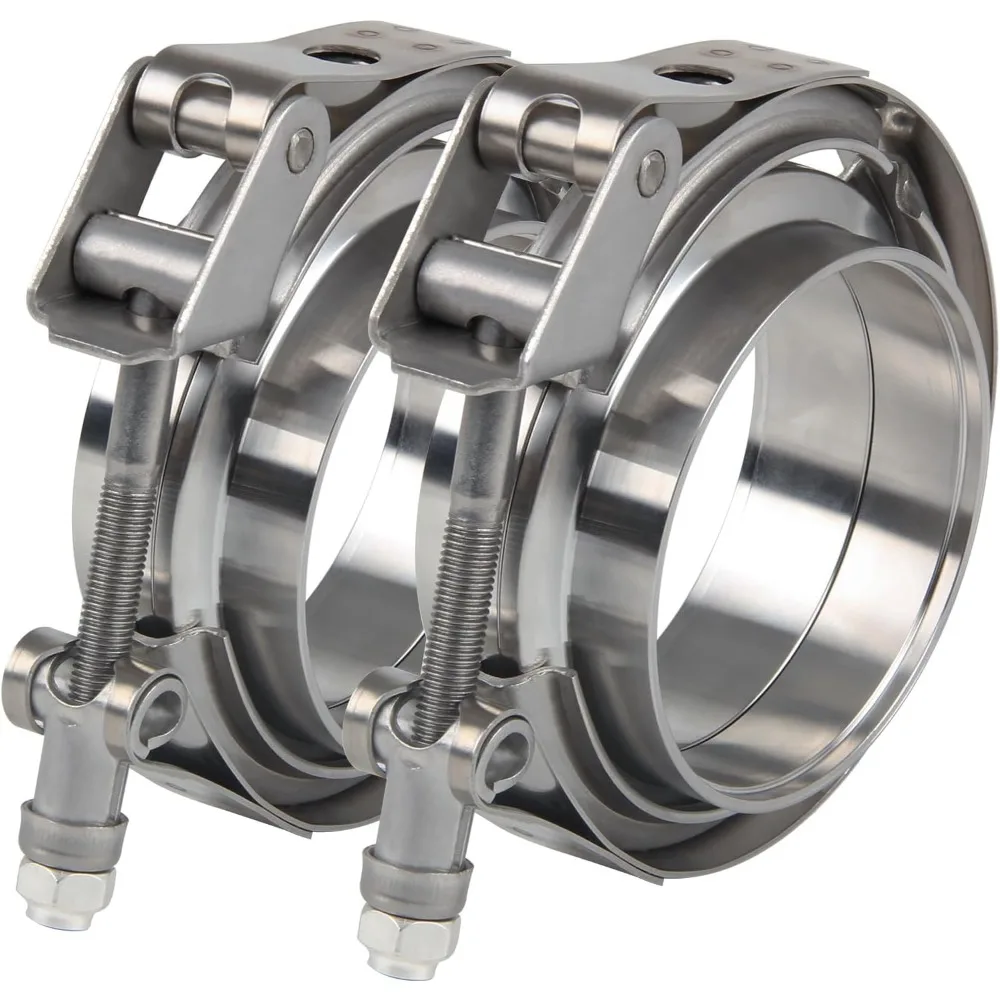 

3 5 inch Quick Release V Band Clamp with Male Female Flanges 304 Stainless Steel 2pcs