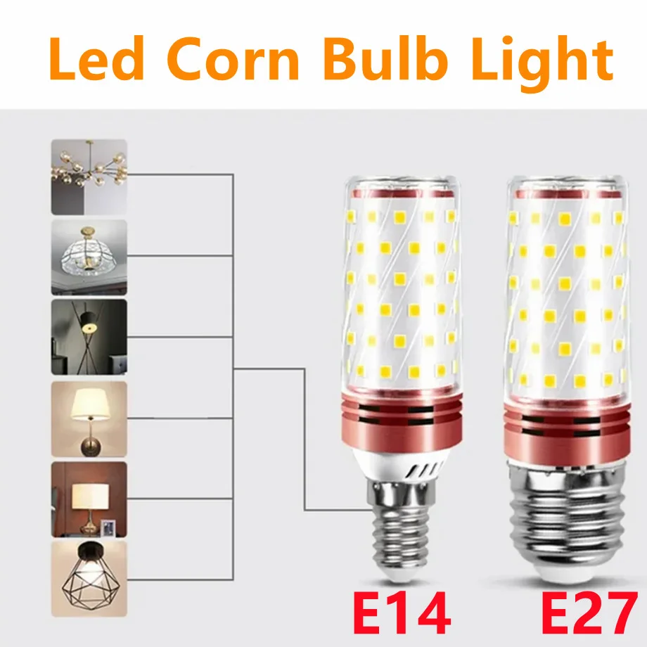 10~1PCS Dimmable LED Corn Lights Bulb E14 E27 AC 85-240V Three Color Switch Function Home Lighting Accessory Fixture