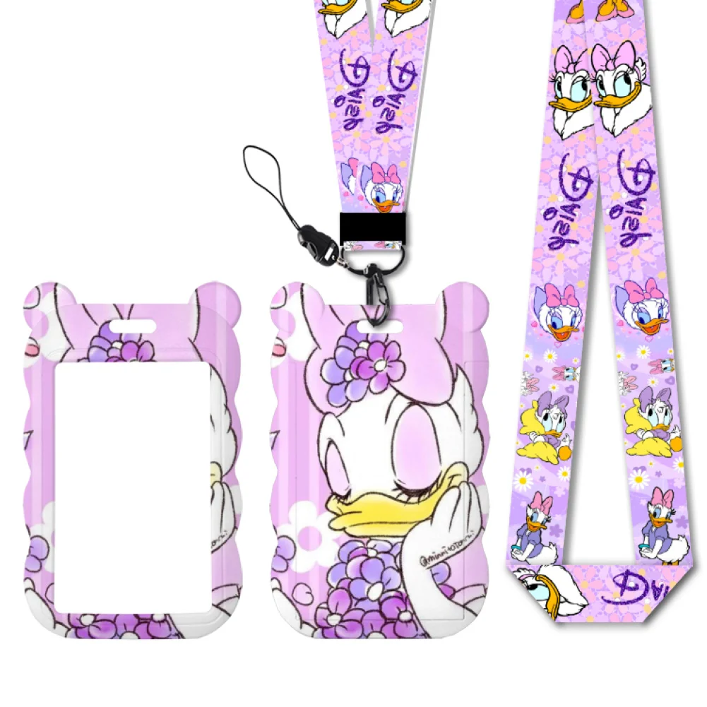 Disney Daisy Duck Cute Character Design Badge Holder Donald Duck ID Credit Card Pass Hang Rope Lanyard Accessories Gifts view 4
