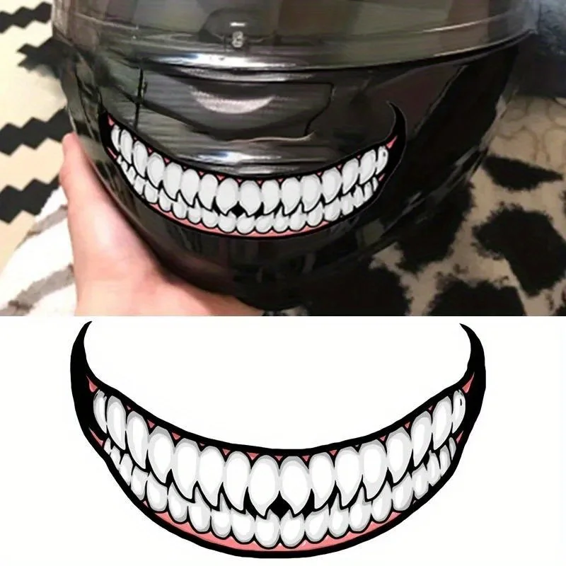 

1PC Scary Smile Mouth Stickers Waterproof Vinyl Decal for Car Motorcycle Helmet Laptop Decoration