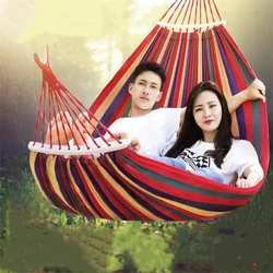 Outdoor Camping Hammock Thickening Canvas Parachute Hammock Anti-rollover Swing mesh Furniture Backyard Tree Hanging Bed