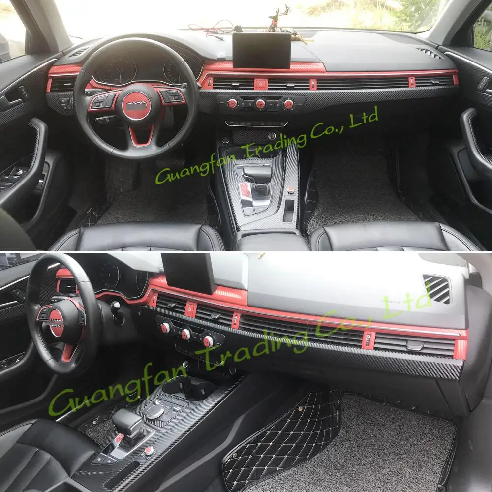 

Car-Styling 3D/5D Carbon Fiber Car Interior Center Console Color Change Molding Sticker Decals For Audi A4 A5 B9 2017-2019