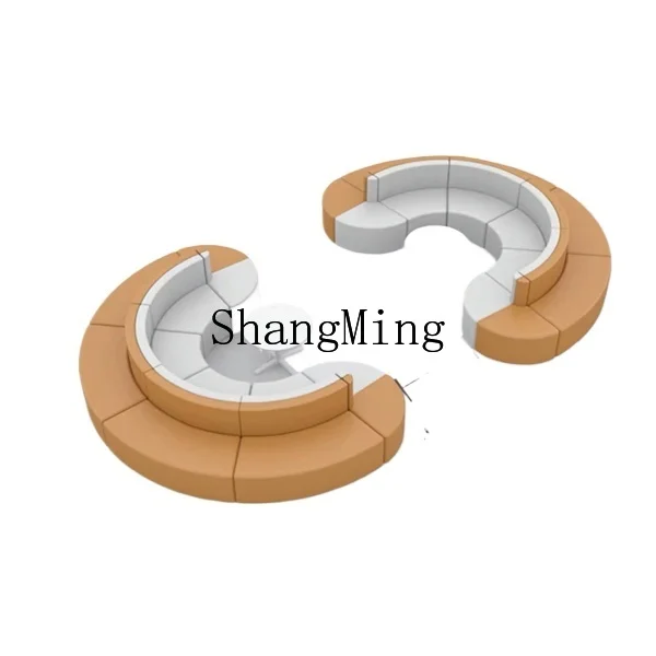 

ZZJ high-value hotel lounge area leisure sofa coffee table combination children's play area simple S arc leather sofa