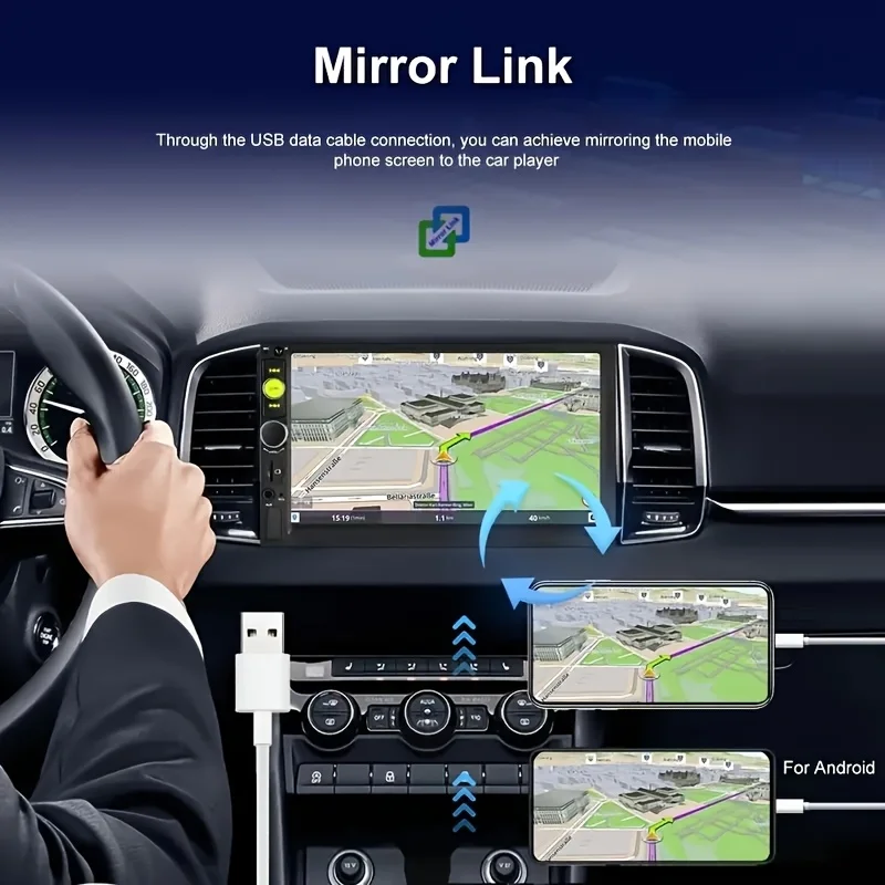 Double Din Car Stereo 7" LCD Screen Car Radio with Wireless FM, MP5 Player with USB/SD/AUX Input/Mirror Link with Reverse Camera - view 5