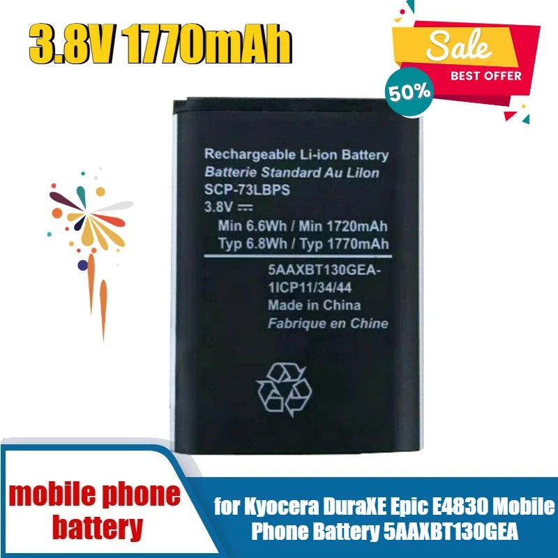 

3.8V 1770mAh for Kyocera DuraXE Epic E4830 Mobile Phone Battery 5AAXBT130GEA